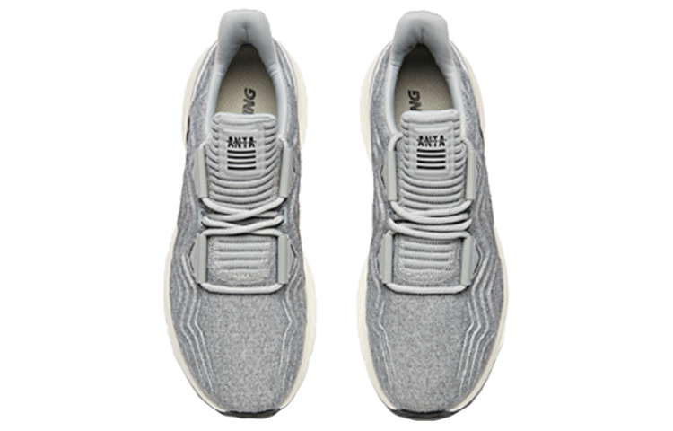 Anta Comfortable Slip Resistant Abrasion Resistant Breathable Cushioning Low top Running Shoes Men’s Gray Black