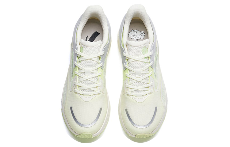Anta Cushioning Slip Resistant Abrasion Resistant Breathable Lightweight Low top Running Shoes Women’s White Green Gray