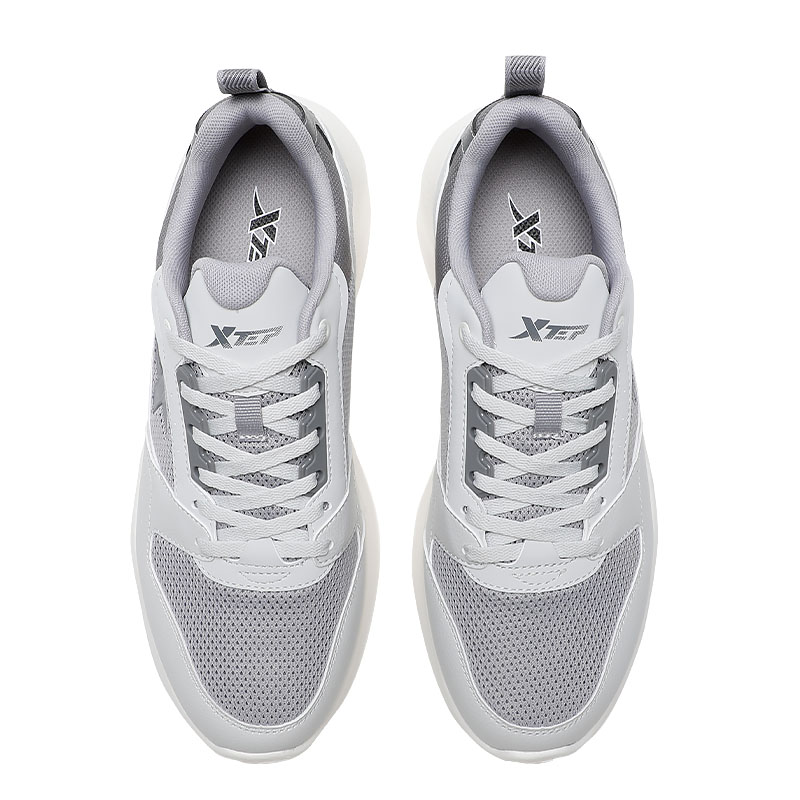 XTEP Breathable Lightweight Breathable And Lightweight Low top Casual Running Shoes Men’s Gray
