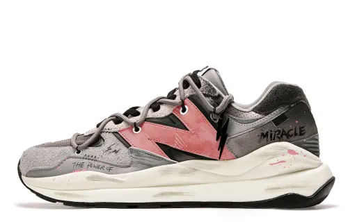 New Balance NB 5740 Slip Resistant Abrasion Resistant Low top Running Shoes Unisex Gray Pink
