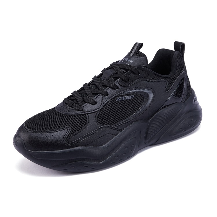 XTEP Cushioning Rebound Slip Resistant Abrasion Resistant Low top Casual Training Running Shoes Men’s Black