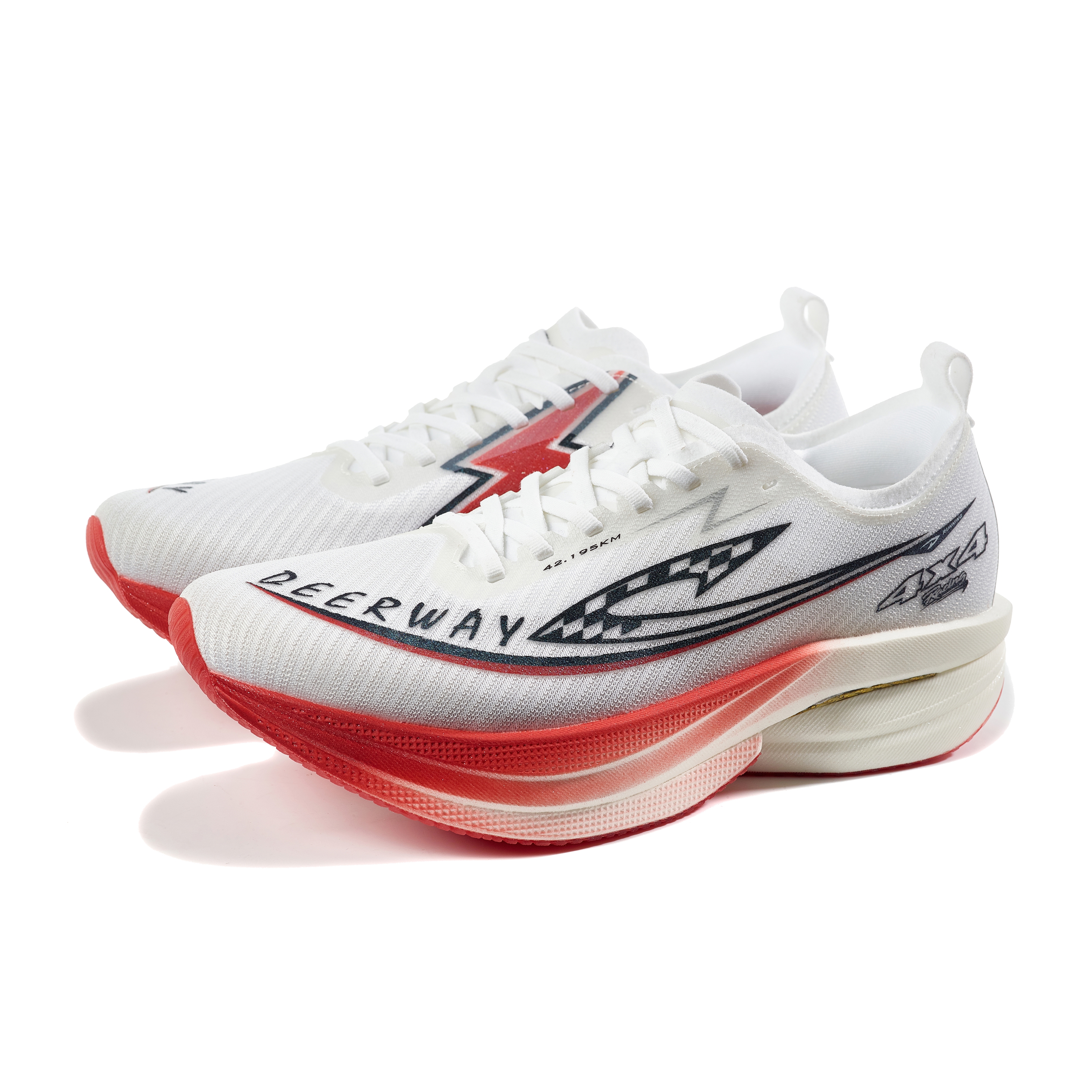 DEERWAY Running Shoes Unisex White Orange