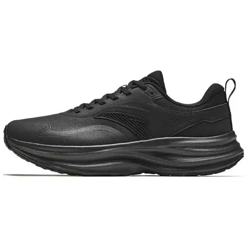 Anta Light Cloud Fabric Slip Resistant Abrasion Resistant Low top Running Shoes Men's Basic Black