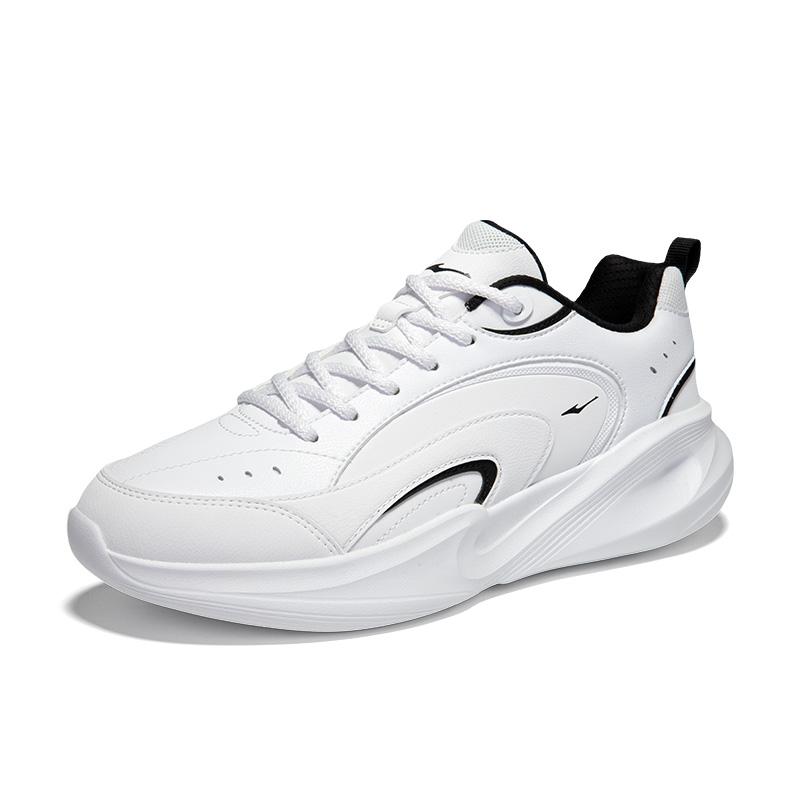 Erke Cushioning, Wear Resistant Low top Casual Running Shoes Men’s Erke White Black