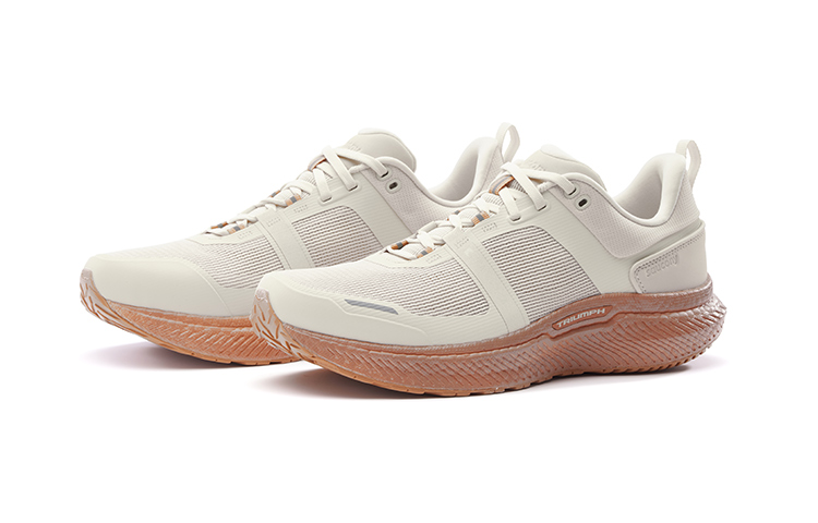Saucony Triumph Cushioning Slip Resistant Abrasion Resistant Lightweight Low top Running Shoes Unisex White Umber