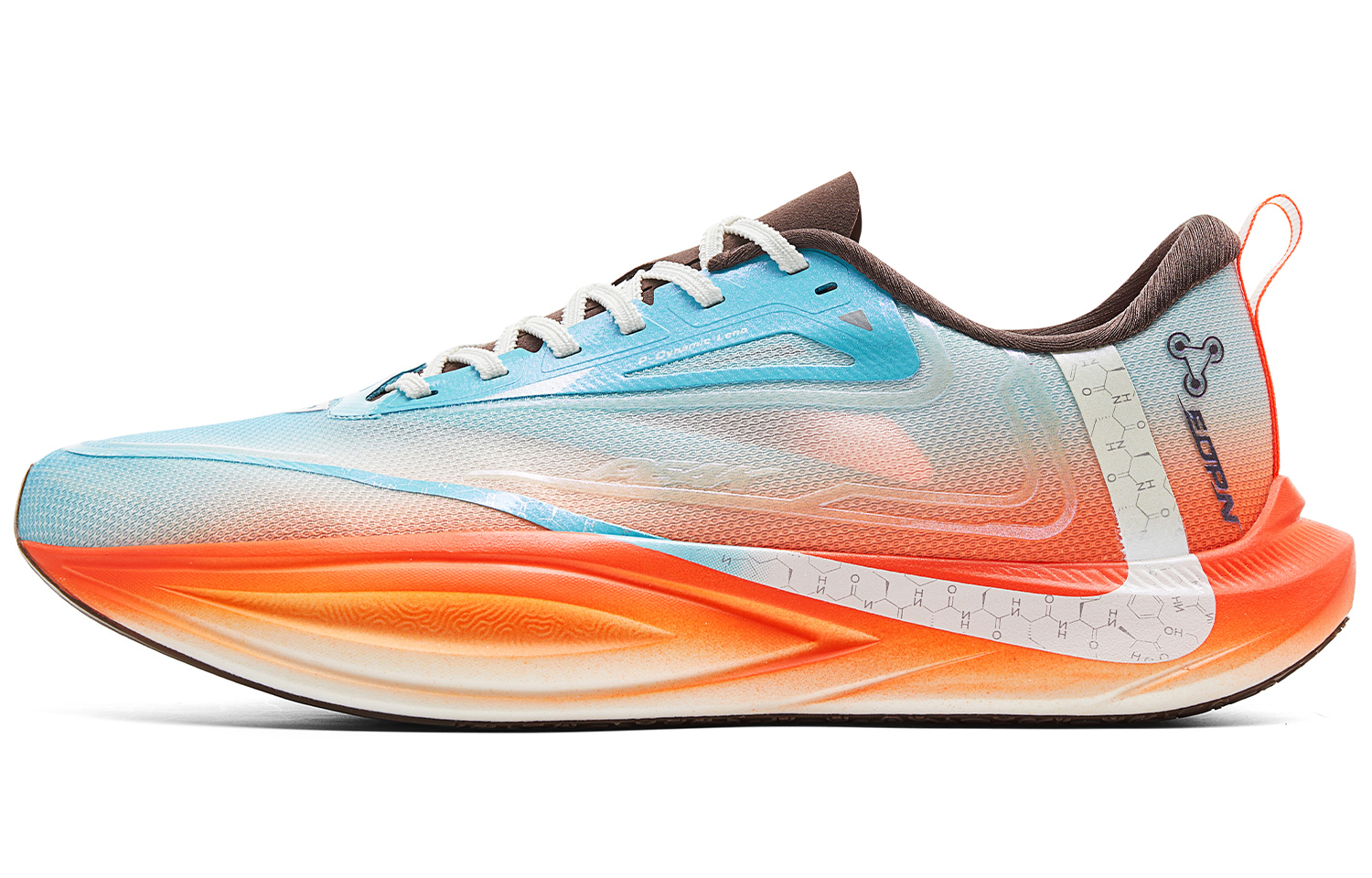 PEAK Double Breath 2.0 Running Shoes Men’s Low Top Crystal Blue Neon Orange