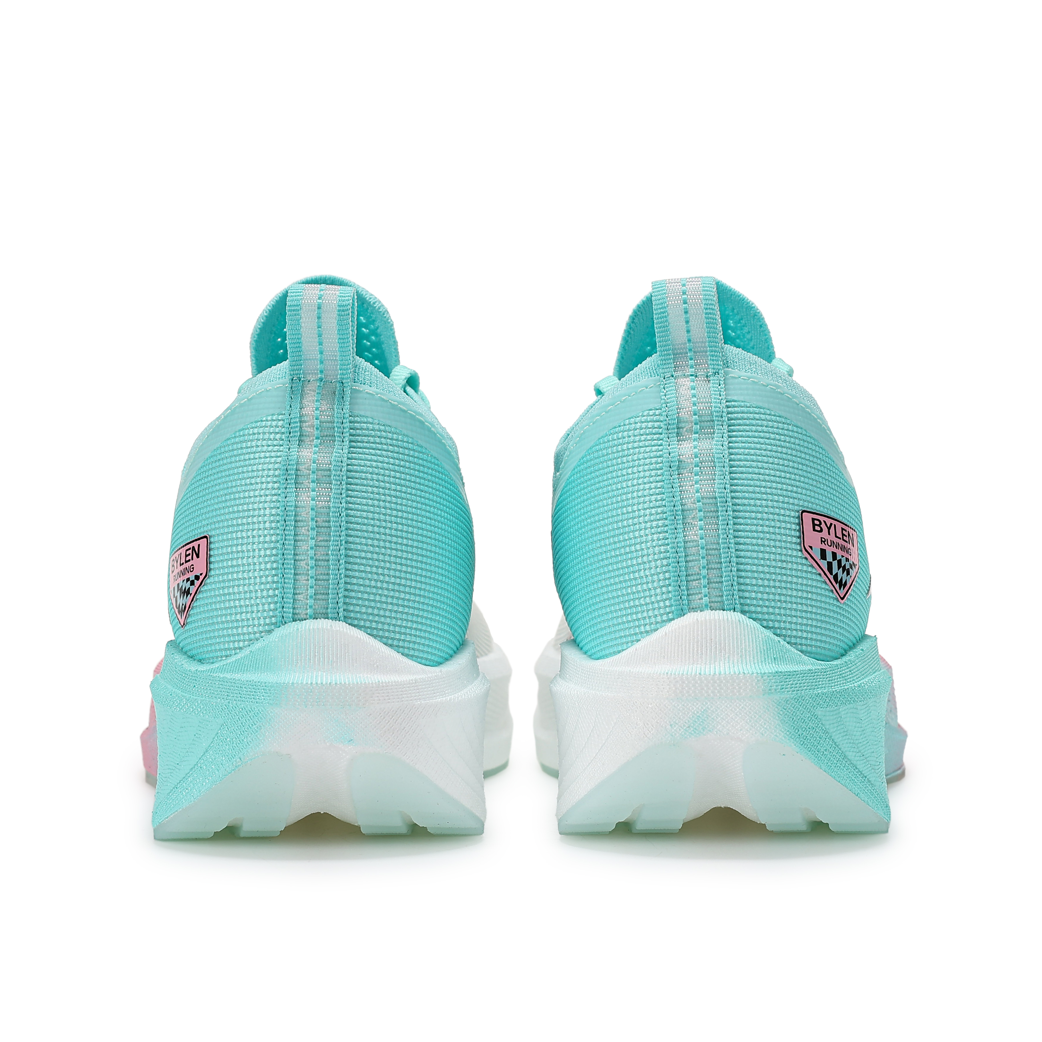 BYLEN Cushioning Abrasion Resistant Coverage Low top Running Shoes Unisex Mismatched Color White Moonlight