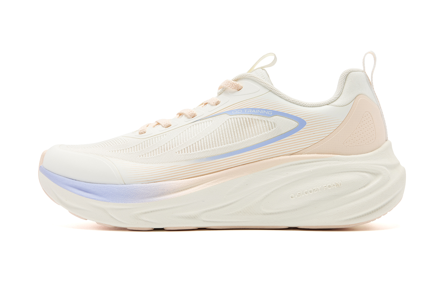 QIAODAN Cushioning Slip Resistant Abrasion Resistant Low top Casual Running Shoes Women’s Beige Pink