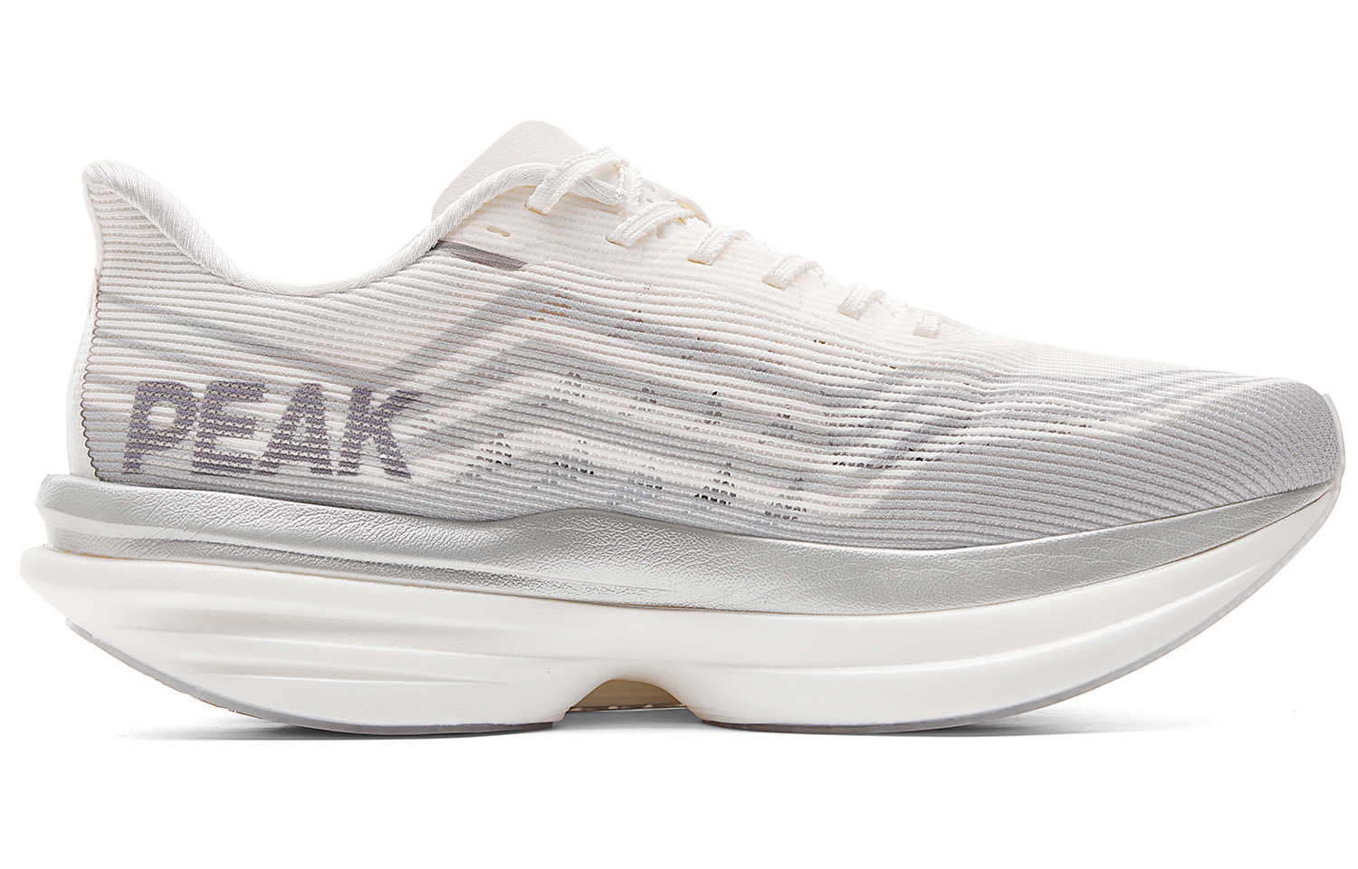 PEAK Taichi Multilayer Wave Cushioning Slip Resistant Abrasion Resistant Rebound Low top Running Shoes Men’s Ivory Gray