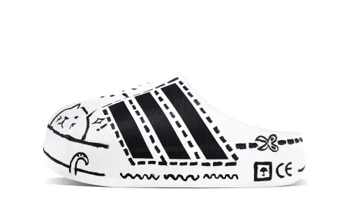 Adidas Originals AdiFOM Superstar Odor Resistant Closed Toe Slippers Unisex White Black
