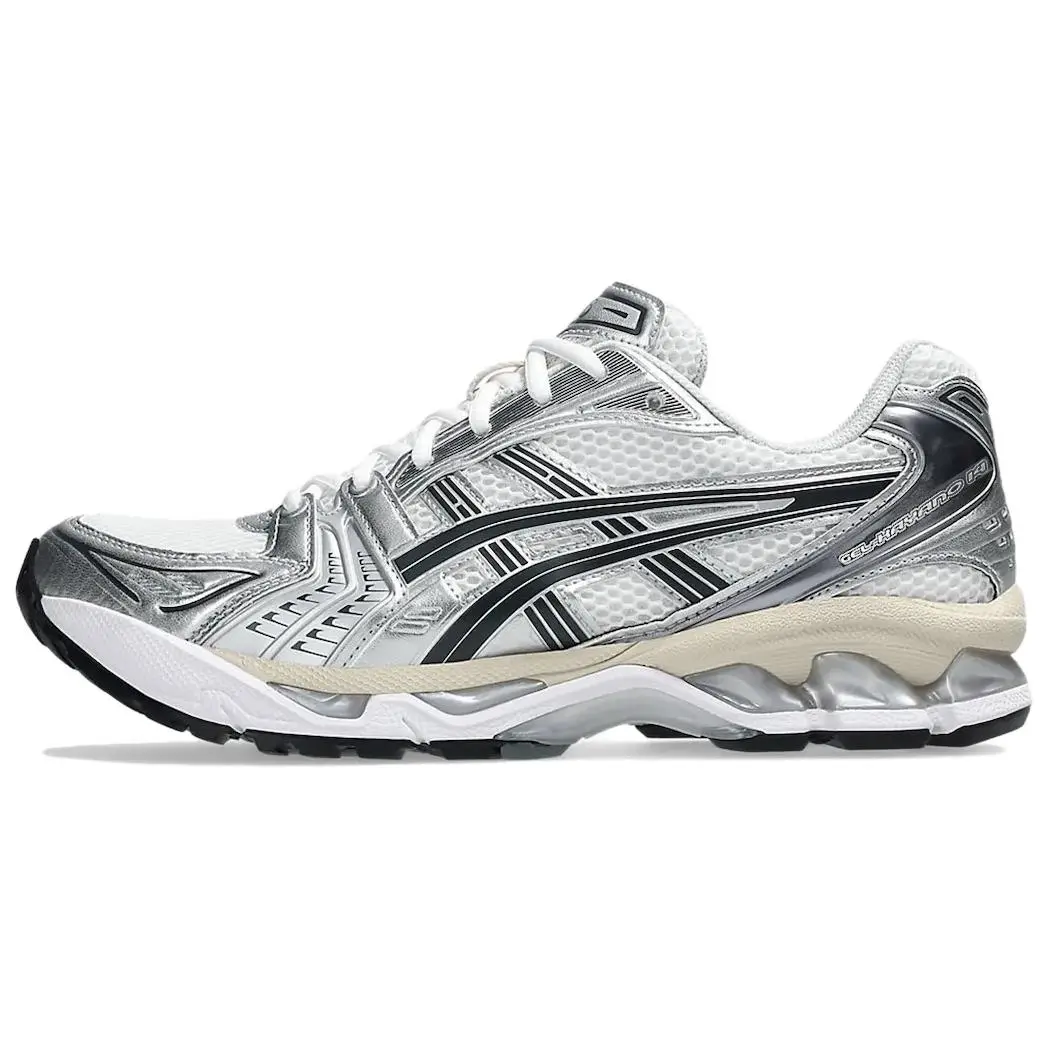 ASICS Gel Kayano 14 Mesh, Synthetic Leather Low top GEL Cushioning Gel Casual Running Shoes Unisex Silver White