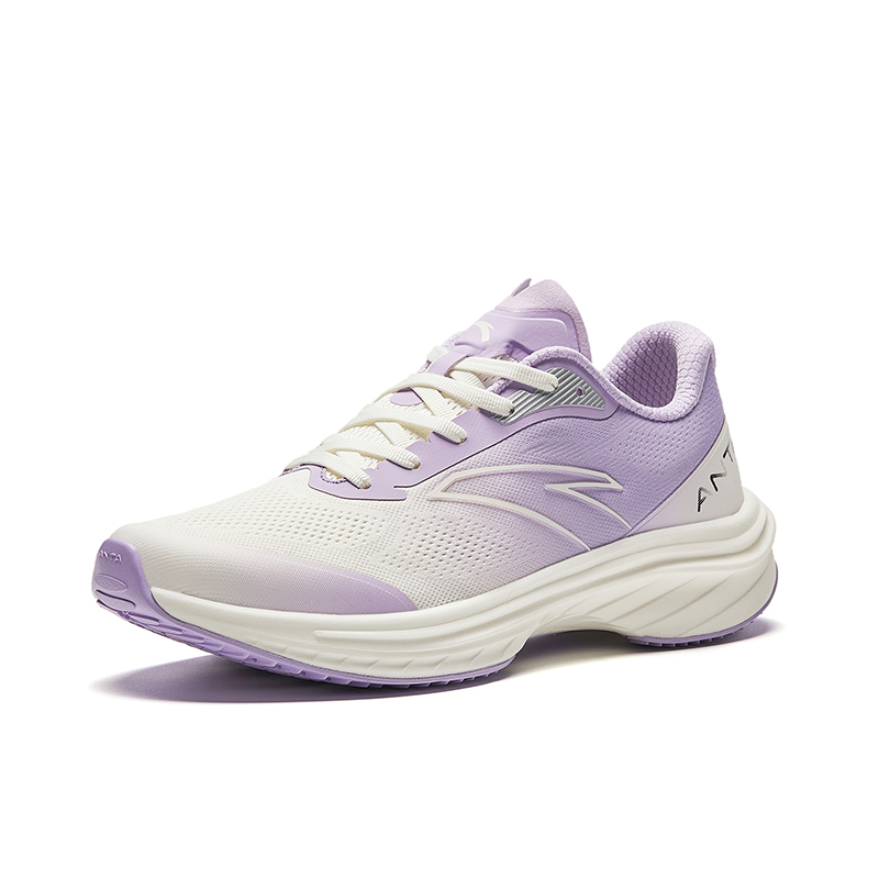 Anta Road Run Mesh Cushioning Abrasion Resistant Rebound Low top Running Shoes Women’s Purple White