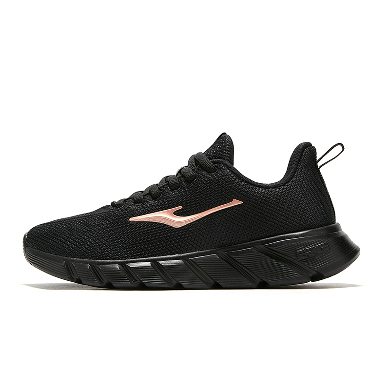 Erke Slip Resistant Cushioning Slip Resistant Cushioning Low top Running Shoes Women’s Black Gold