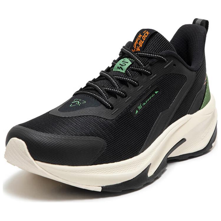 361° Yushan Breathable And Slip Resistant Low top Casual Running Shoes Men’s Black Beige