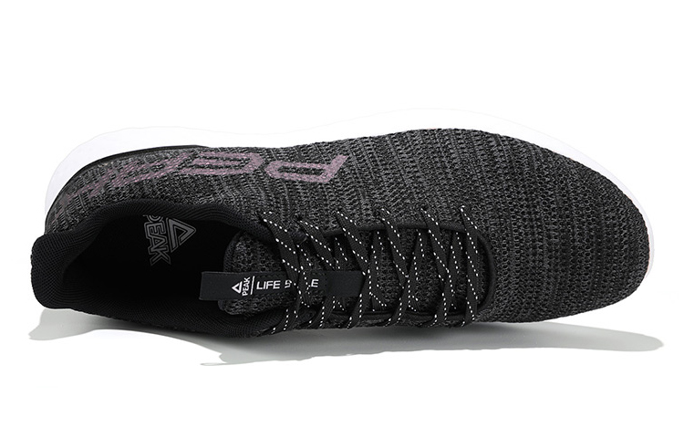 PEAK Walking Shoes Collection Breathable Low top Running Shoes Men’s Black Heather Gray