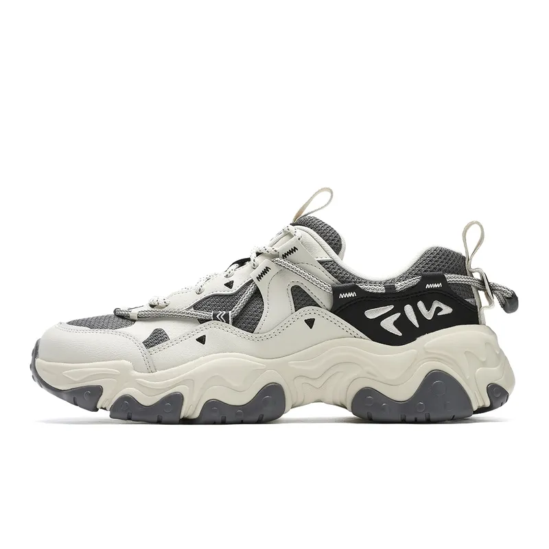 FILA RUNNING Textile, Synthetic Leather Low top Running Shoes Men's White Gray