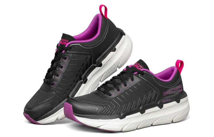 Skechers Max Cushioning Premier Sports Shoes Black/White/Purple Women’s