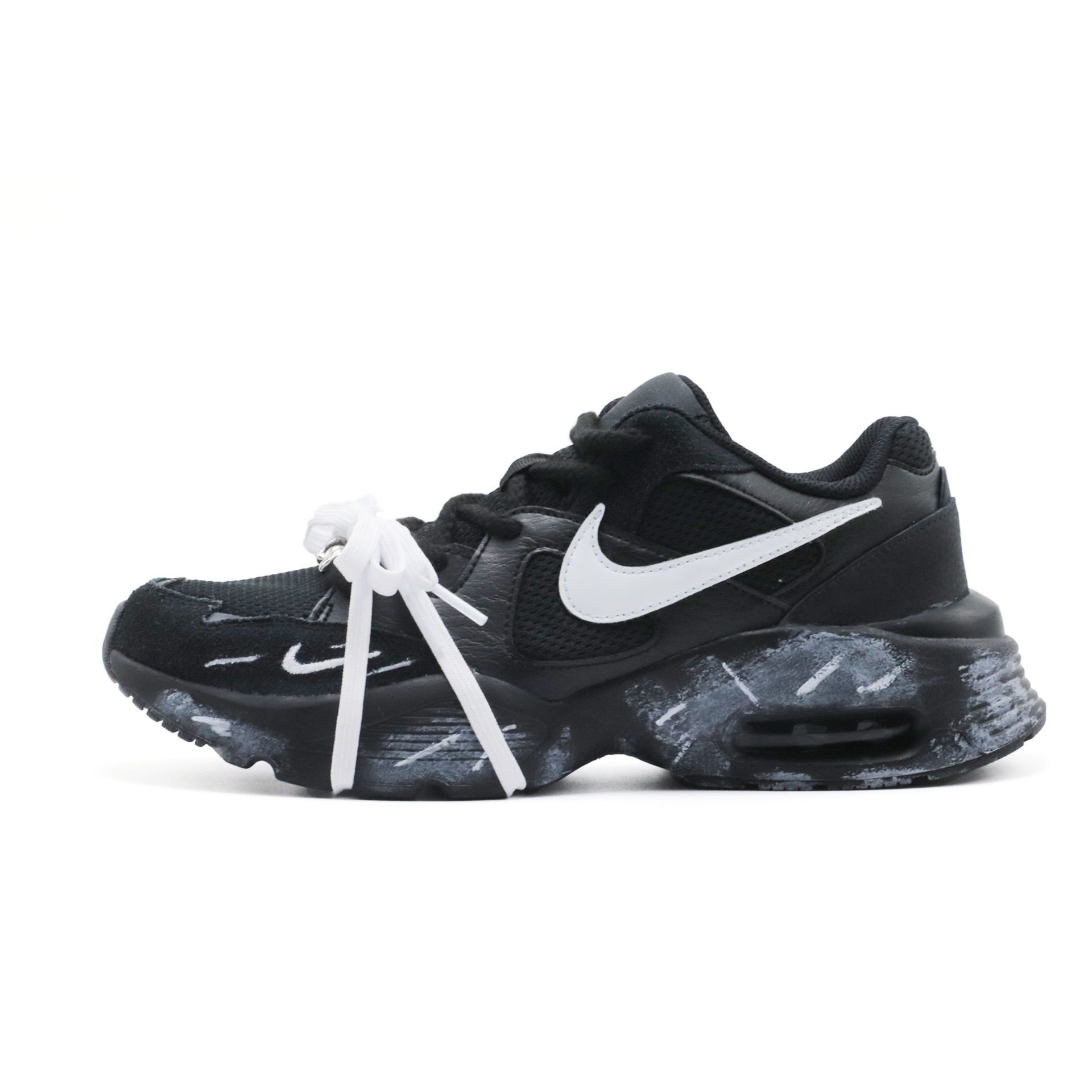Nike Air Max Fusion Mesh, Textile Slip Resistant Abrasion Resistant Low top Marathon Running Shoes Men’s Black