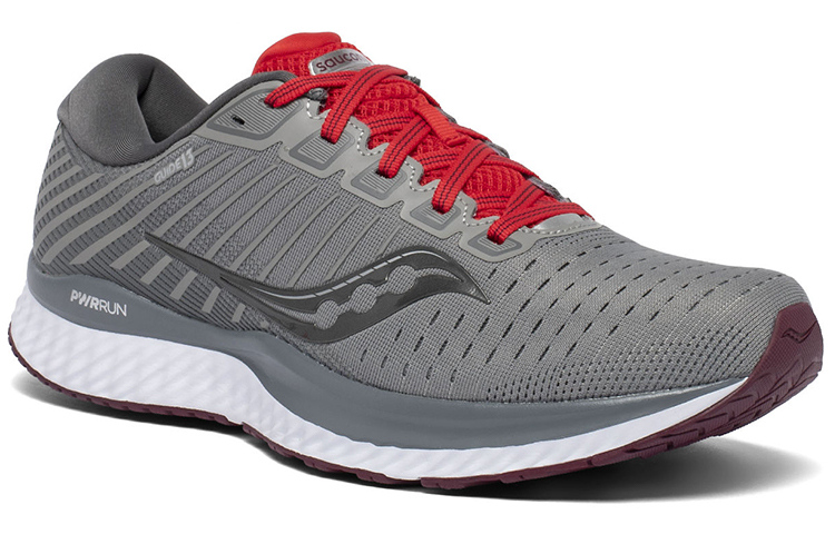 Saucony Guide 13 Mesh Slip Resistant Support Lightweight Low top Casual Running Shoes Men’s Gray Red