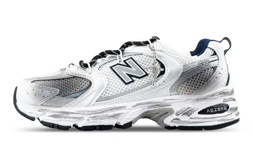 New Balance NB 530 Cushioning Abrasion Resistant Breathable Low top Running Shoes Unisex Black White Silver