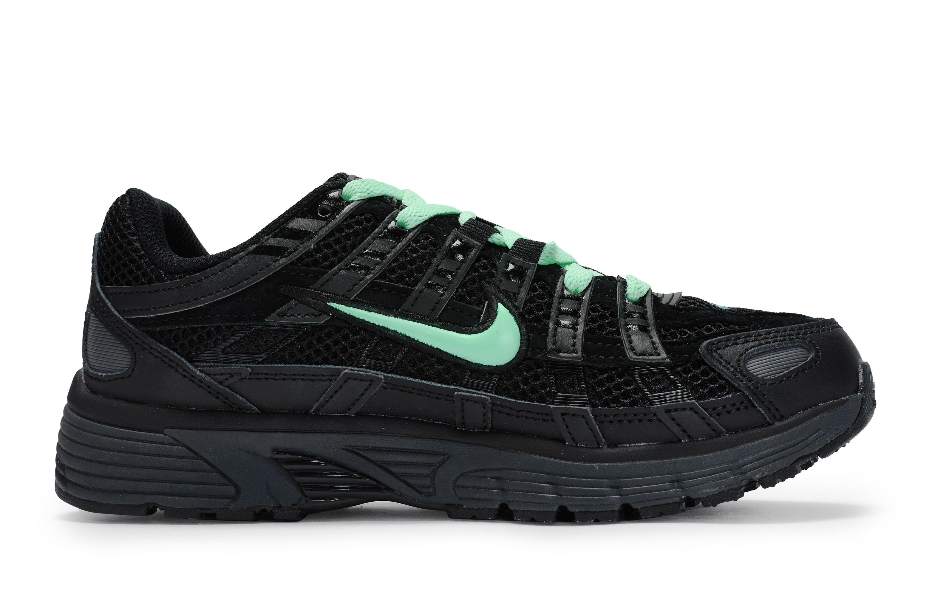 Nike P 6000 Slip Resistant Low top Running Shoes Unisex Black Green