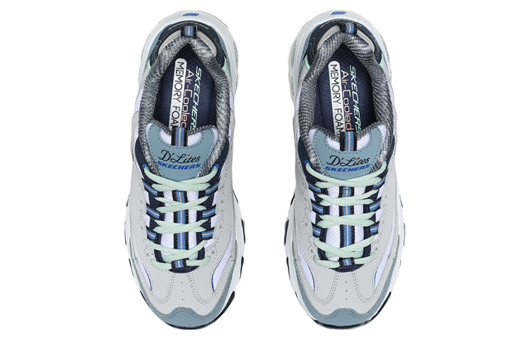 Женские кроссовки Skechers D'LITES 1.0 (серо-синий) — фото 4