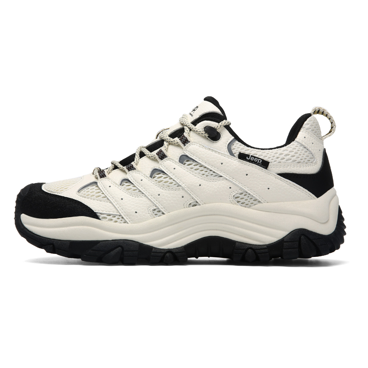 Jeep Cushioning Abrasion Resistant Breathable Coverage Lightweight Thermal Rebound Low top Outdoor Shoes Men's Ecru