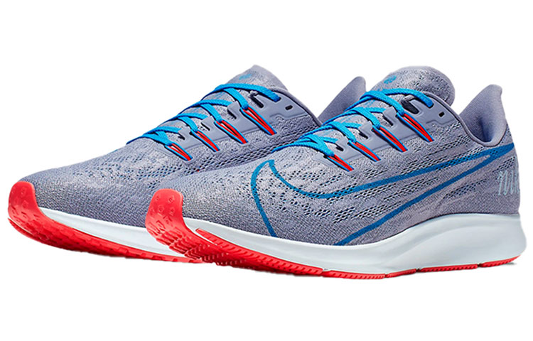 Мужские кроссовки Nike Pegasus 36 (серо-синий) — Серый / синий / оранжевый / белый — фото 3