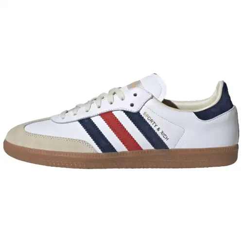 Adidas originals x SPORTY & RICH SAMBA OG DROP 5 SUMMER GAMES PACK wear-resistant low-cut sneakers for men and women, white, blue and red