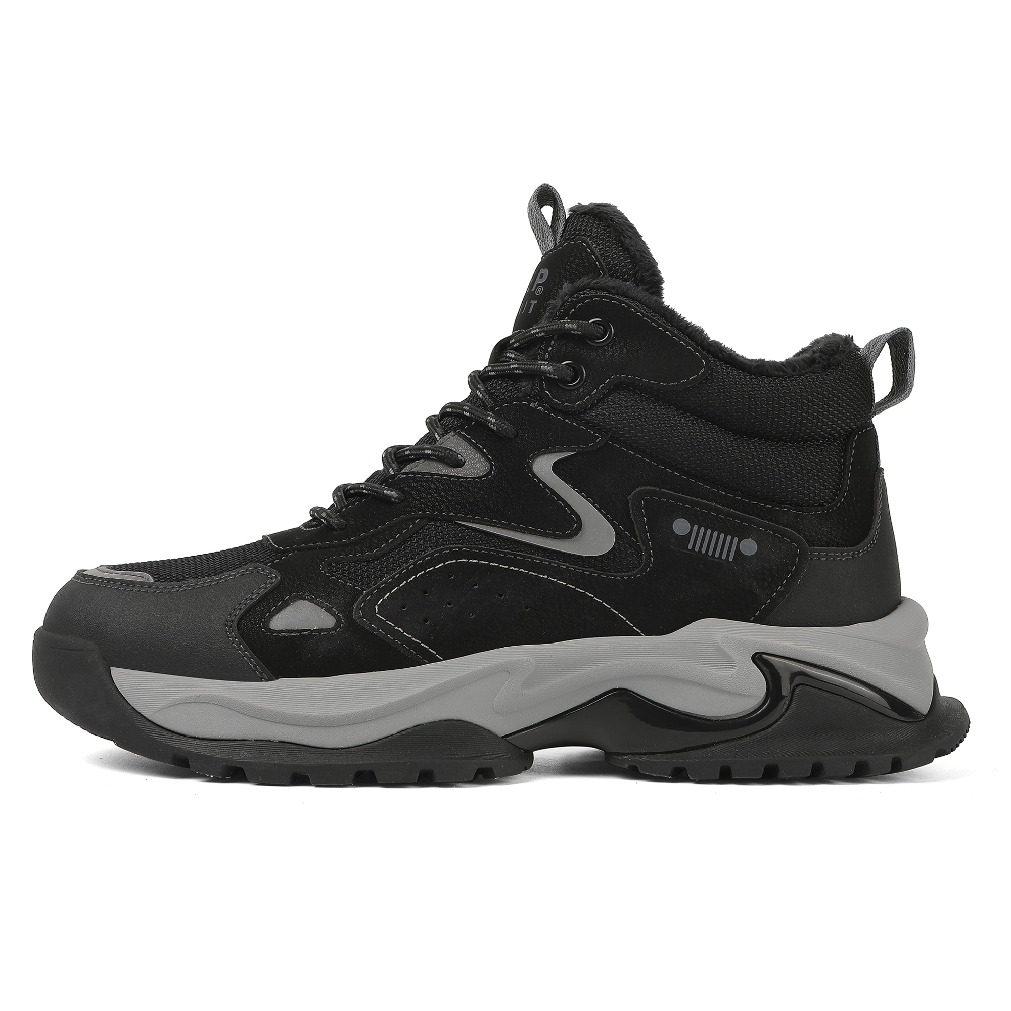 JEEP SPIRIT Black Myth Cushioning Abrasion Resistant Coverage Balance Thermal Height Increasing Mid top Outdoor Boots