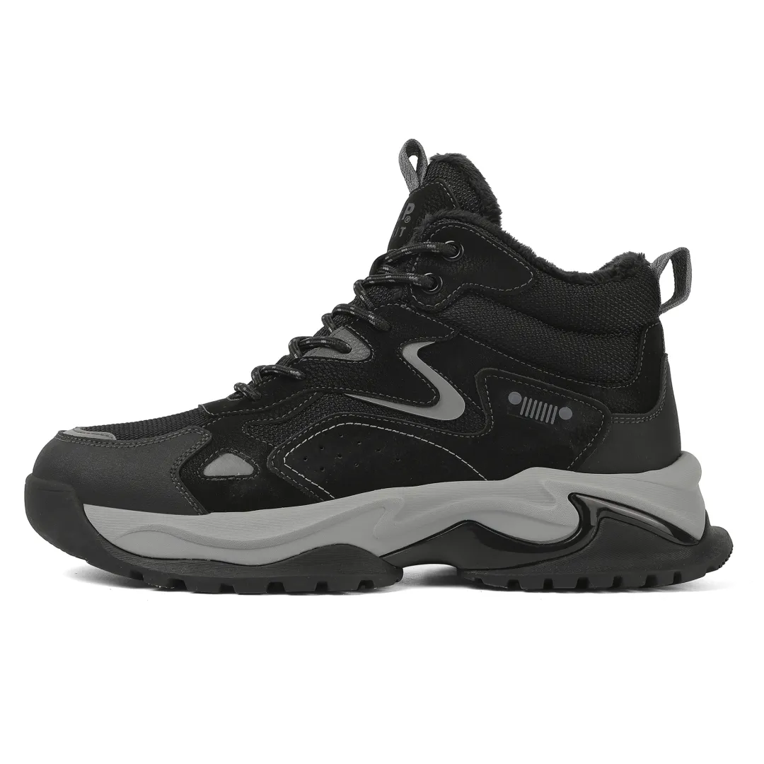 JEEP SPIRIT Black Myth Cushioning Abrasion Resistant Coverage Balance Thermal Height Increasing Mid top Outdoor Boots