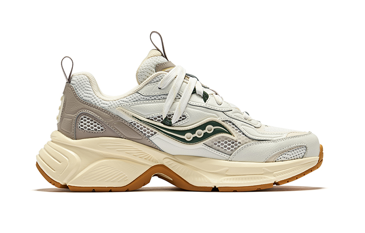 Saucony 2K CAVALRY Vintage Low top Casual Running Shoes Unisex White Gray Green