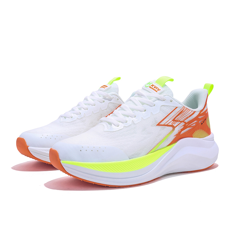KVIV Fabric Slip Resistant, Abrasion Resistant, Lightweight Low top Casual Running Shoes Unisex Orange Yellow