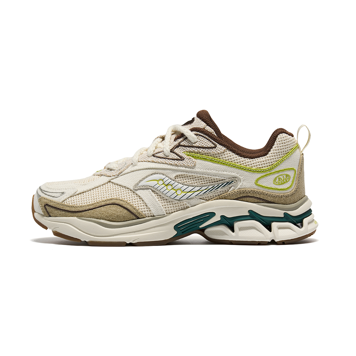Saucony GRID FUSION Fabric Low top Running Shoes Unisex Beige