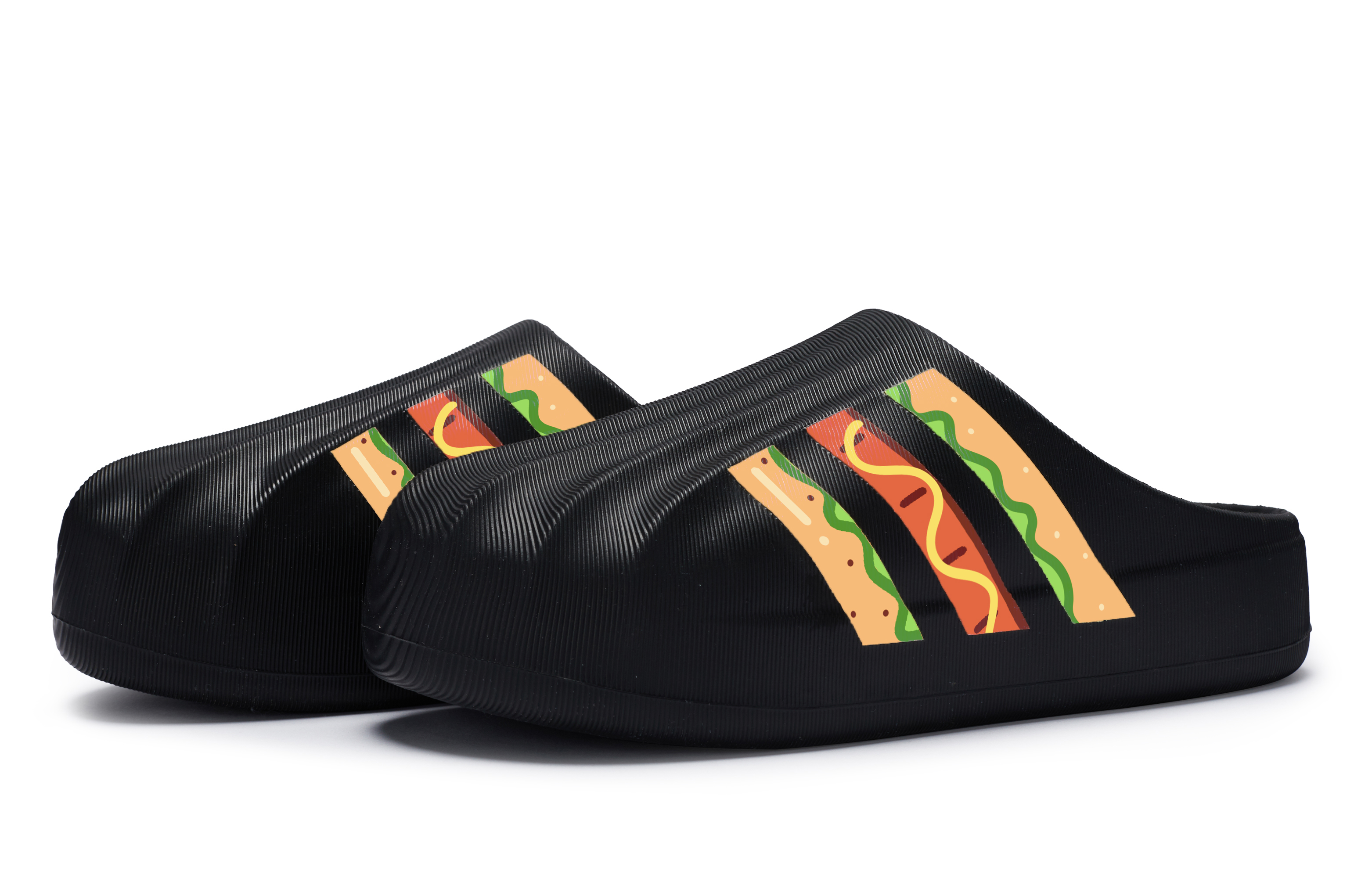 Adidas Originals AdiFOM Superstar Slip Resistant Slip Resistant Closed Toe Slippers Unisex Black Yellow Orange Green