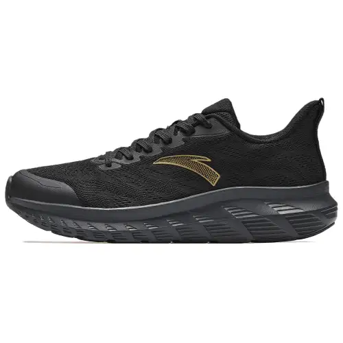 Anta Cushioning Slip Resistant Cushioning Slip Resistant Low top Casual Running Shoes Men's Black Gold