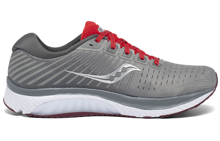 Saucony Guide 13 Mesh Slip Resistant Support Lightweight Low top Casual Running Shoes Men’s Gray Red