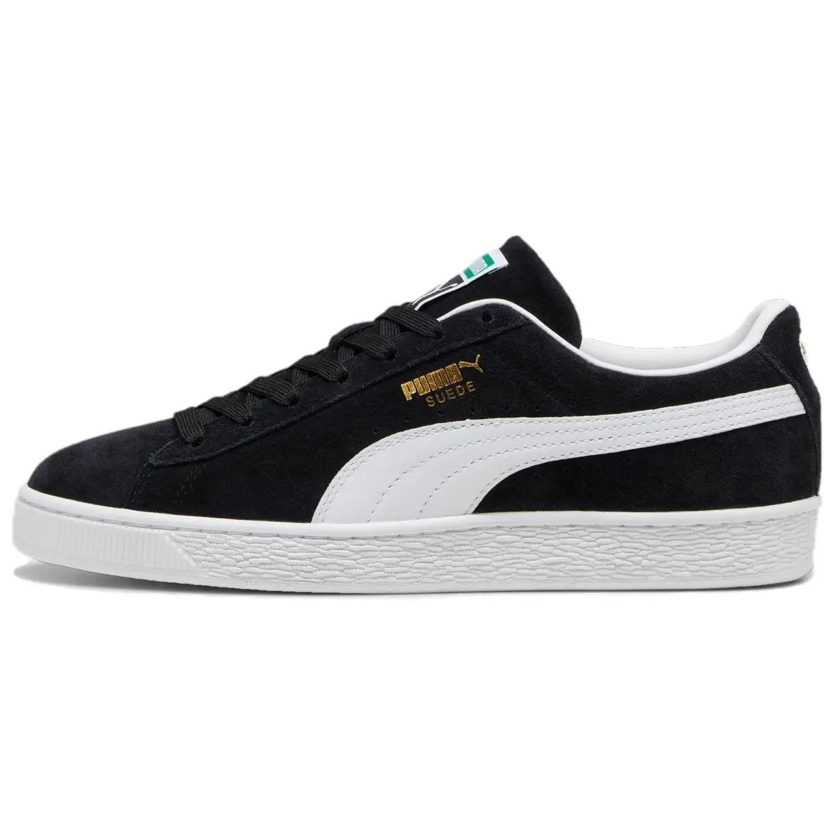 PUMA Suede Classic Split Cow Leather Cushioning Abrasion Resistant Breathable Low top Running Shoes Unisex Black White