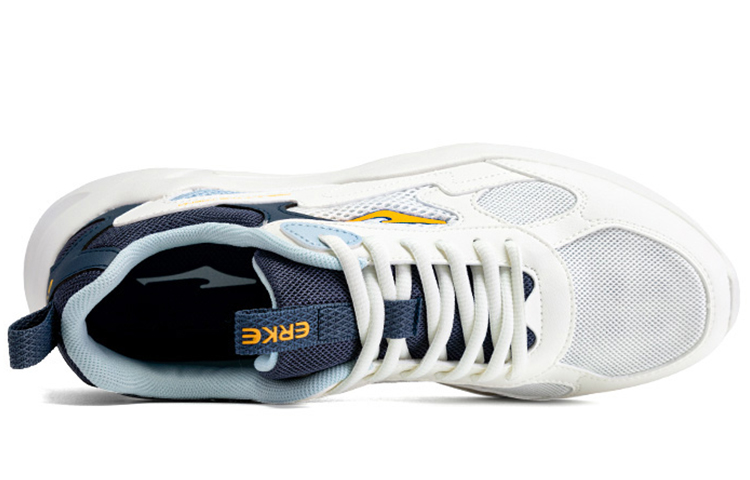 Erke Cushioning Slip Resistant Breathable Low top Running Shoes Men’s Microcrystal White/Gray Ink Blue