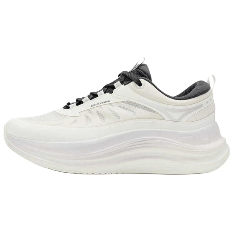 QIAODAN Cushioning Breathable Lightweight Low top Long Distance Running Shoes Women’s Gray White