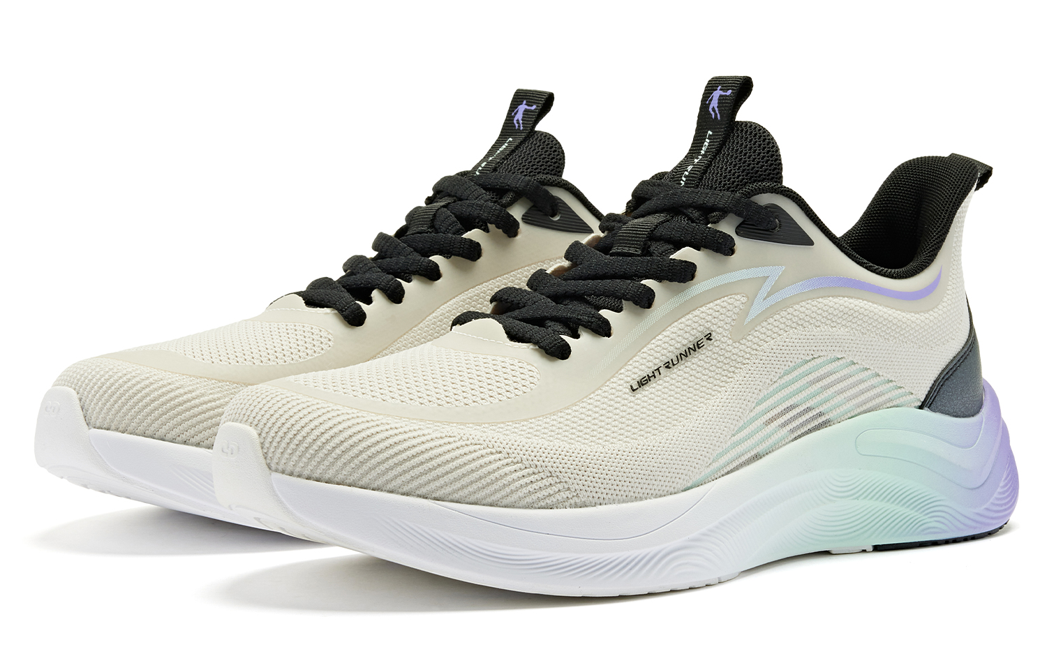 QIAODAN Chifeng Running Shoes Men’s Low Top Beige Black