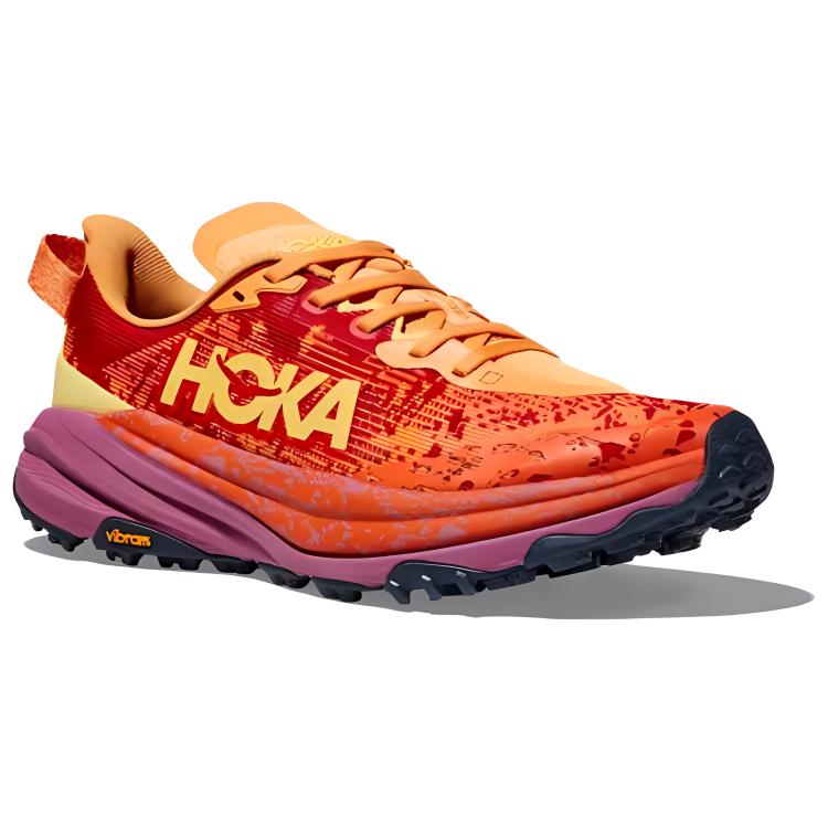 HOKA ONE ONE Slip Resistant, Abrasion Resistant, Lightweight Low top Running Shoes Women’s Red Orange