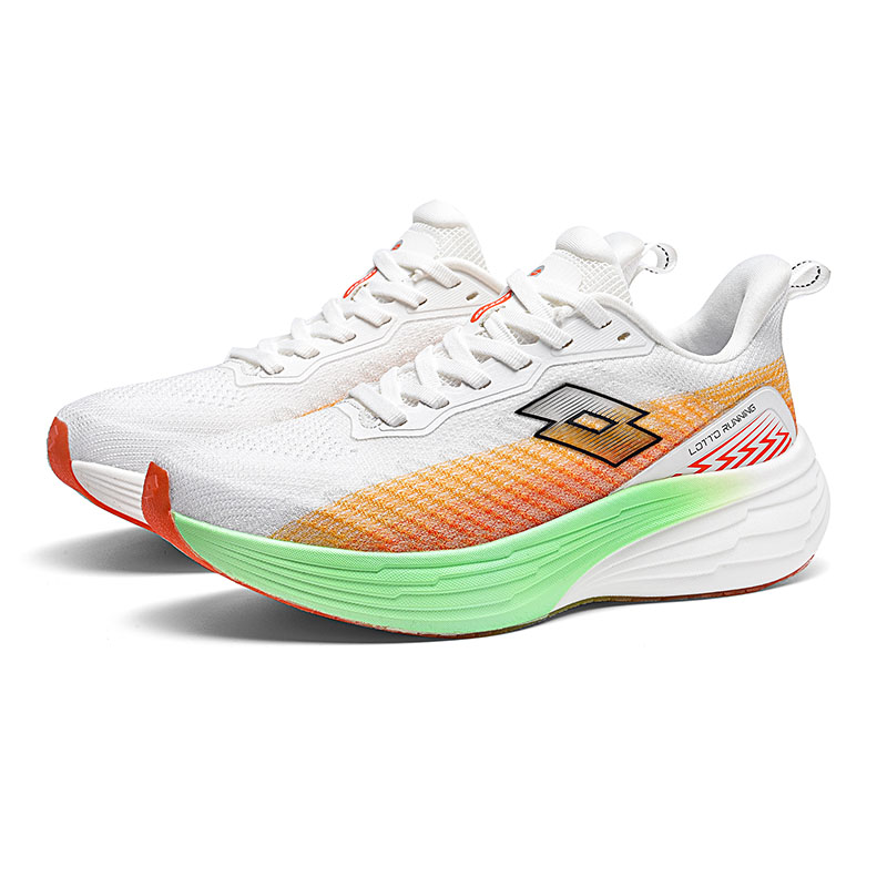 LOTTO Cushioning Rebound Abrasion Resistant Slip Resistant Low top Running Shoes Women’s White Orange