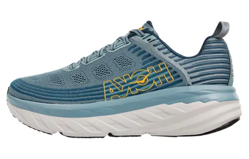 HOKA ONE ONE Bondi 6 Textile, Synthetic Leather Slip Resistant, Abrasion Resistant, Breathable Low top Running Shoes
