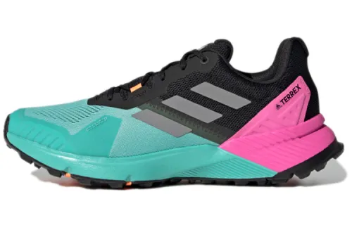 Adidas Terrex Soulstride Flow Shock Absorbers Slip Resistant Abrasion Resistant Low top Running Shoes Men's Black Blue