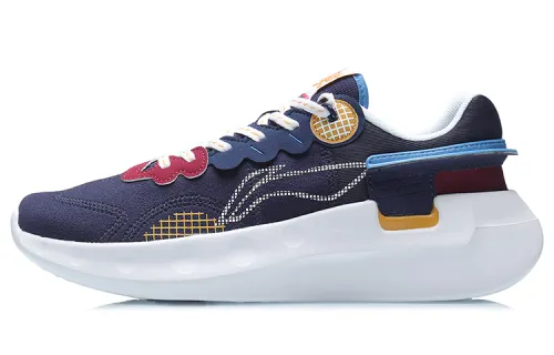 Li Ning Cushioning Slip Resistant Abrasion Resistant Rebound Low top Running Shoes Unisex Royal Blue
