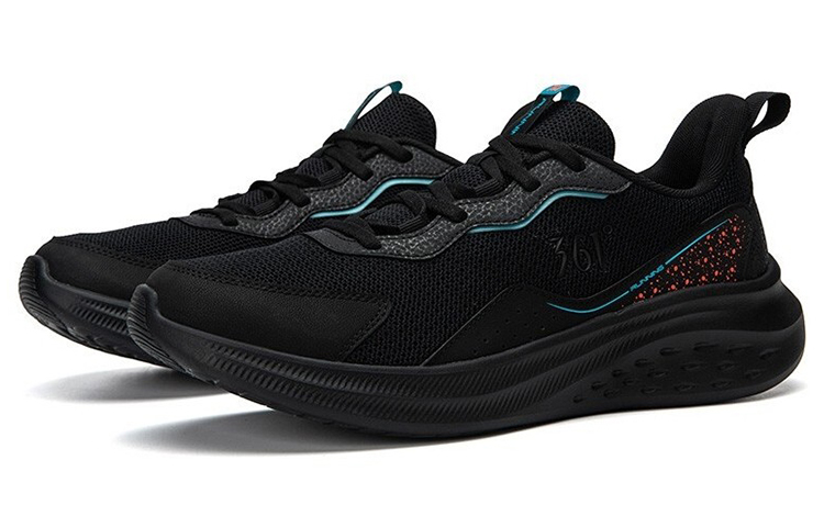361° Mesh Abrasion Resistant Breathable Low top Running Shoes Men’s Obsidian Black