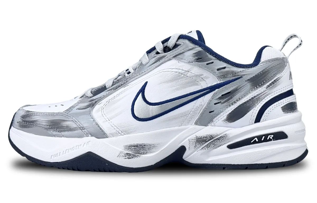 Nike Air Monarch 4 Abrasion Resistant Abrasion Resistant Low top Chunky Sneakers Unisex Gray White
