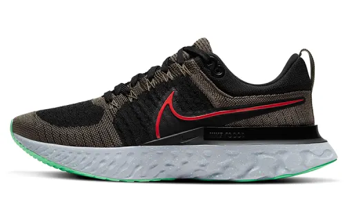 Nike React Infinity Run Flyknit 2 Shock cushioning foam Fashionable and versatile Fabric shock-absorbing and breathable lightweight Low top Casual running shoes Men's Black Brown