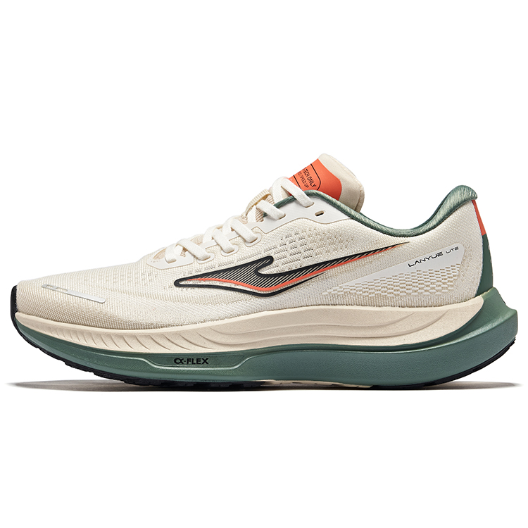 Erke Cushioning Lightweight Rebound Low top Casual Running Shoes Men’s Microcrystal White Fluorescent Fire Orange